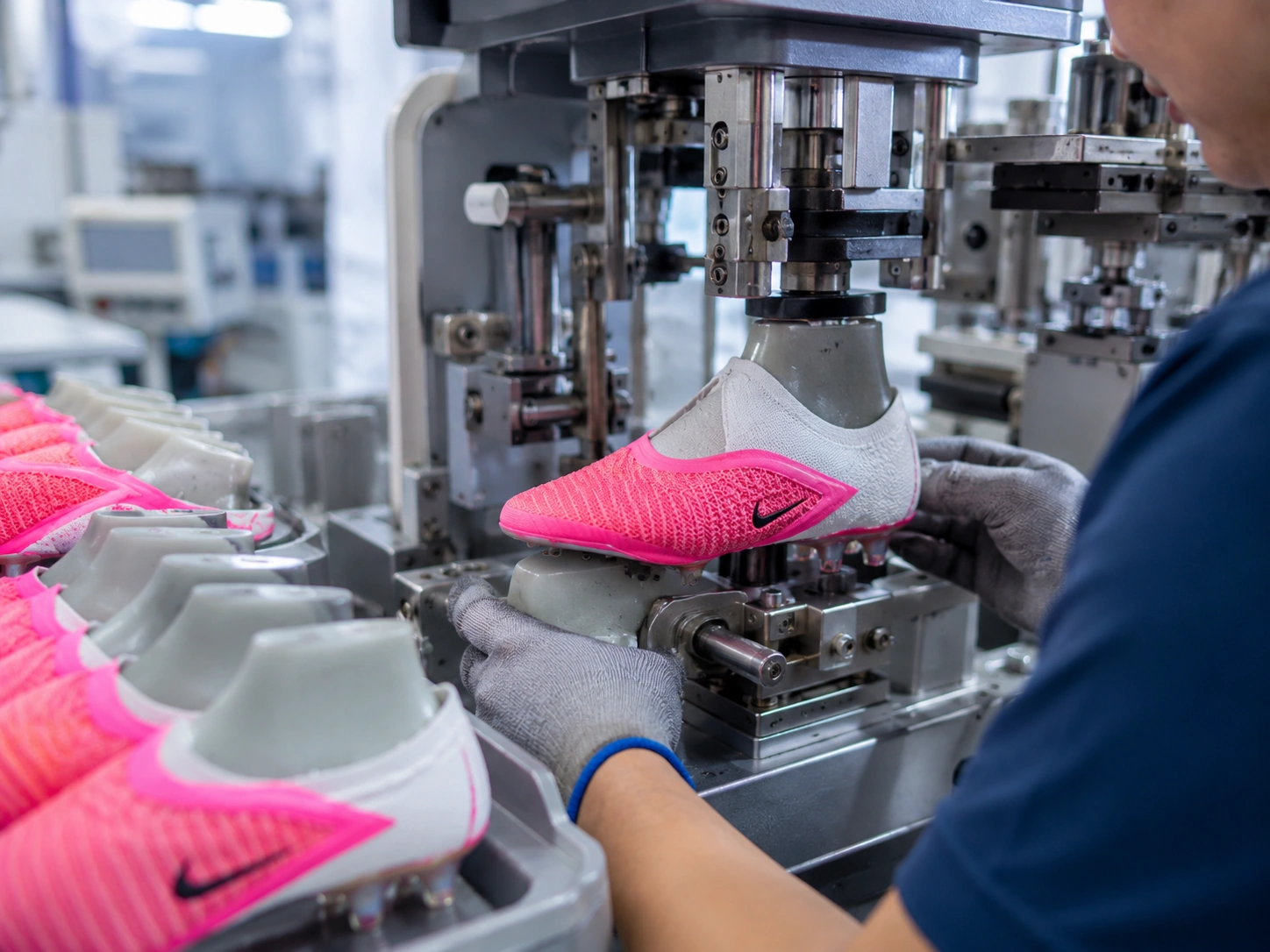 Football shoe lasts used for fit and size verification